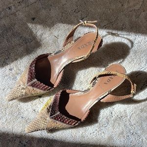 SOLD - DO NOT BUY Prada Snakeskin Slingback Kitten Heels 7.5)